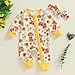 CHAUKAREAUL Baby Girls Boys Romper Highland Cow Print Long Sleeve Crew Neck Jumpsuits Fall Casual Clothes Infant Bodysuits (Yellow Sunflower Cow, 9-12 Months)