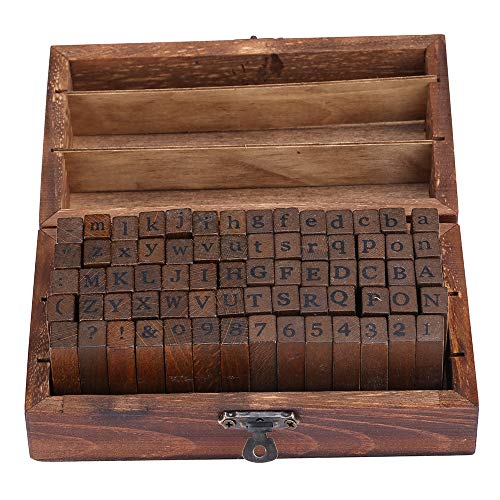 Estone 70Pcs/Set Wooden Box Multipurpose Number Alphabet Letter Wood Rubber Stamp New #TOP2