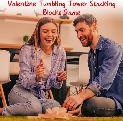 image for lueycls Super Naughty Block Tower Game, Valentine Tumbling Tower Stack