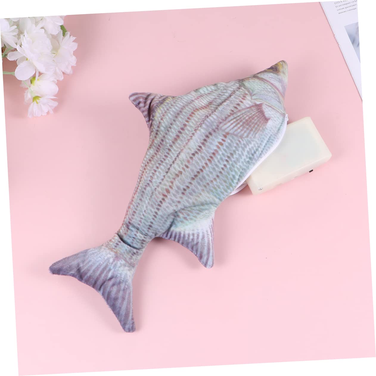 Happyyami 3pièces USB Rechargeable Jouet Poisson Électrique Peluche pour Chats Jouet Interactif Sautant Forme De Bream pour Instinct De Chasse Et Éviter Les Dommages Aux Meubles