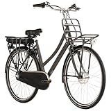 Adore Alu E-Citybike Damen Hollandia Carry on 28'' E-Bike grau 250 Watt Li-Ion 36V/13 Ah 3 Gänge