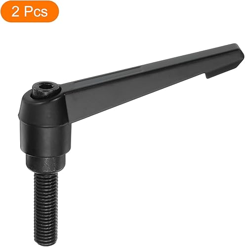 Miniatura 134 de uxcell 2 perillas ajustables M8 x 3.150 in, mango de rosca macho, botón de trinquete de liberación rápida, perno giratorio para maquinaria de torno