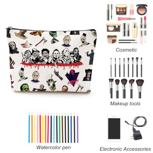 LONGXIN Horror Movie Merch Makeup Bag Cosmetic Bag Gifts for Women Movie Lovers Movie Fans Unique Halloween Gifts3