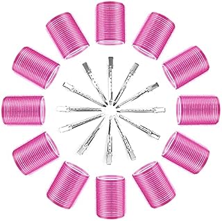 Thrilez 24 Pcs Hair Rollers Set, include 12 Pcs Self Grip Hair Rollers & 12Pcs Duckbill Clip, Salon Hairdressing Curlers Hair Curlers Rollers Tools for Women, men, kids (48mm)