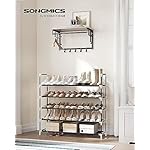 SONGMICS 5-Tier Shoe Rack, Shoe Storage for Hallway Closet, Slim and Space-Saving, Metal Frame, Non-Woven Fabric Shelves, Black ULSH55H - Image 3