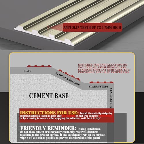 Tiras antideslizantes para escaleras de aluminio plata de 95 pies de largo 5