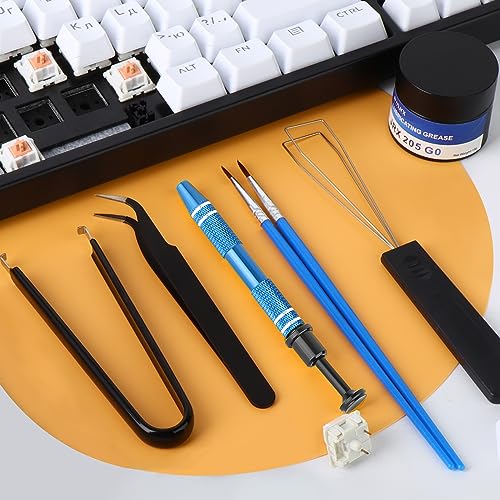 Image of RUNJRX Keyboard Lube Kit JRX 205G0 0.53oz /15g for Mechanical Keyboard Switch Lube, Keyboard Removal Tool with Keycap Puller,Switch Puller,Tweezers(6 Pcs)