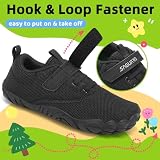 SAGUARO Dziecięce buty Barfoot miękkie i lekkie minimalistyczne buty, rozmiary 24-36, czarne, 30 EU