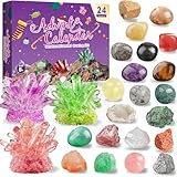 Adventskalender 2025 Kinder, Kristalle züchten, Adventskalender Kristalle Kinder, Spielzeug Junge Mädchen Geschenke, Weihnachtskalender