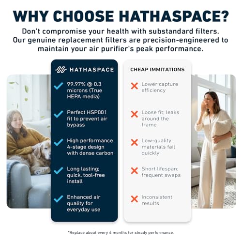 Image of Hathaspace Certified HSP001 Smart True HEPA Air Purifier Filters (1 Set)