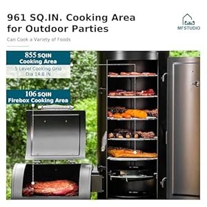 Mfstudioextralargeverticaloffsetsmokerheavydutyverticalcharcoalsmokergrillbbqgillwithoffsetsmokerbox961sqincookingareawithpushoutashtrayforsmokingblack Urban Country Home Decor Mfstudio extra large vertical offset smoker heavy duty vertical charcoal smoker grill bbq gill with offset smoker box 961 sqin cooking area with push out ash tray for smoking black urban country home decor