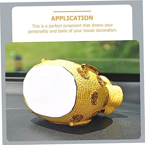 BESTonZON Creative Resin Money Bag Piggy Bank Car Decoration Ornament Gold Lucky Coin Storage for Car Interior Unique Desktop Decor for Warm Atmosphere and Practical Use3