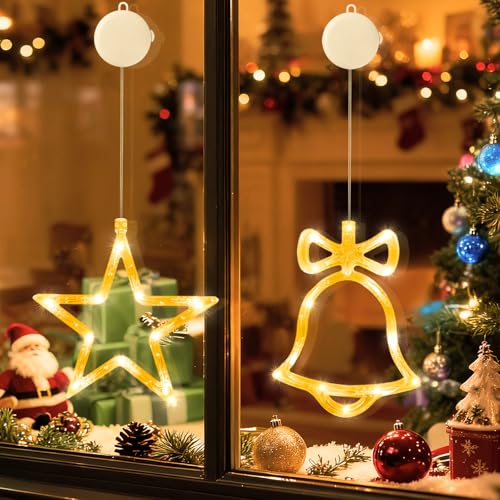 CNMTCCO LED Sterne Weihnachtsbeleuchtung Fenster, 2 Stück...