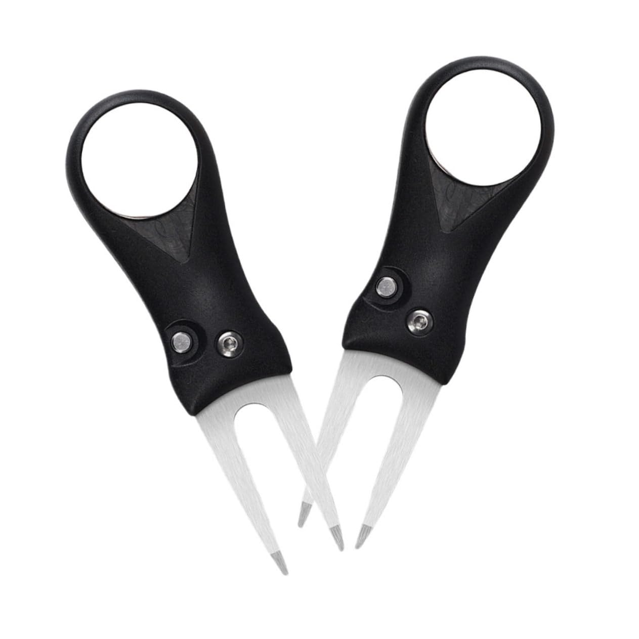 Toyvian 2Pcs Golf Fork Divot Repair Tool Stainless Steel Spring Design for Grass Repair Space Saving Golf Accessories for Golf Enthusiasts