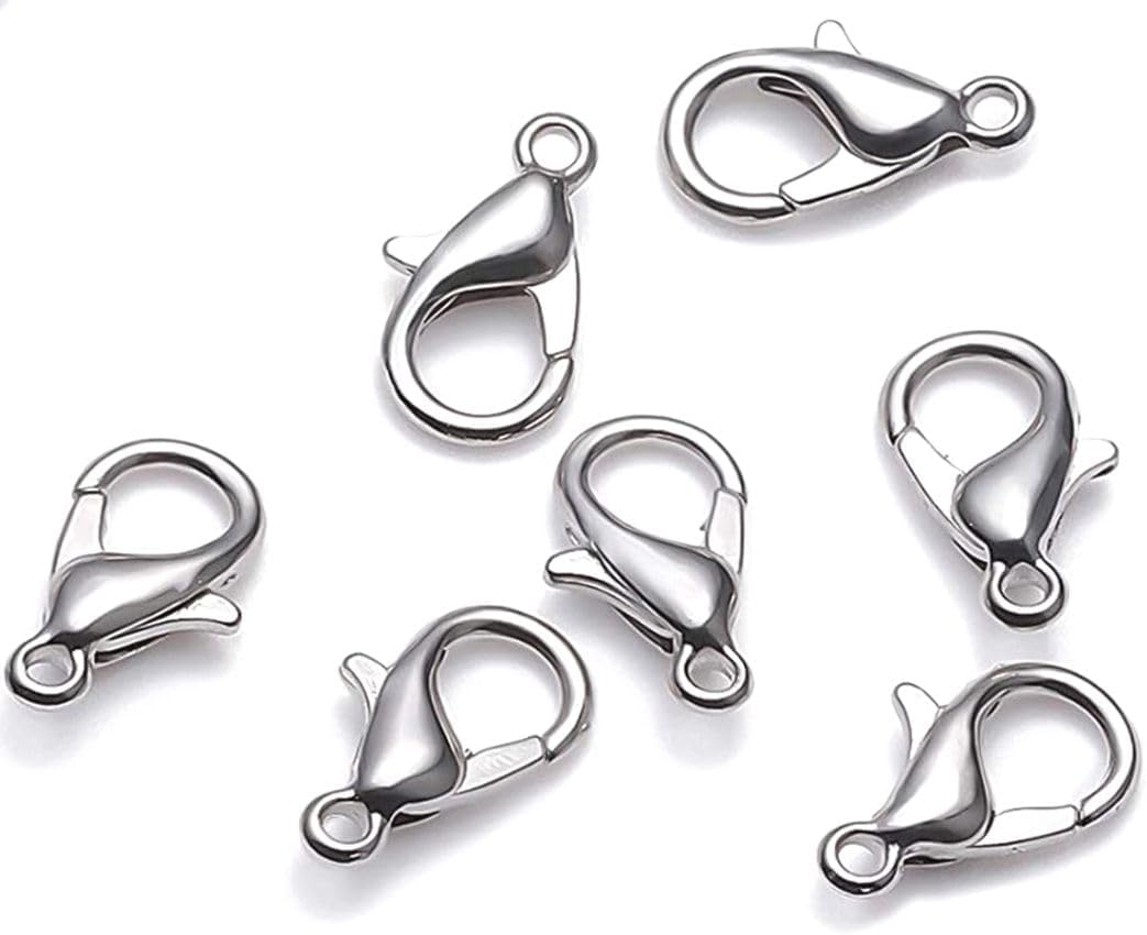 100pcs Adabele 304 Grade Surgical Stainless Steel 10mm (0.4 inch) Small Tiny Trigger Lobster Claw Clasp Hypoallergenic Connector for Craft Jewelry Making SJF12-4
