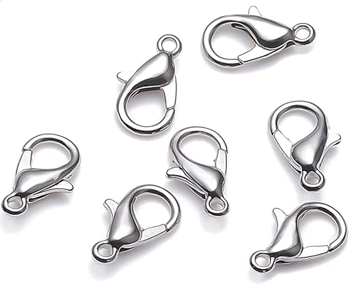 Miniatura 7 de Adabele SJF181-1 - 50 piezas de acero inoxidable quirúrgico de grado 304 de 0.47 pulgadas, cierre de palanca hipoalergénico, para fabricación de