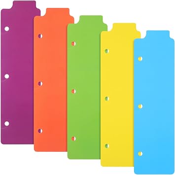 SHINEOFI Binder Dividers with Tabs 5-Pack Plastic Index Dividers for Organizing Notebooks Mini Binders and Journals 8.50X2.36In Writable Tabs