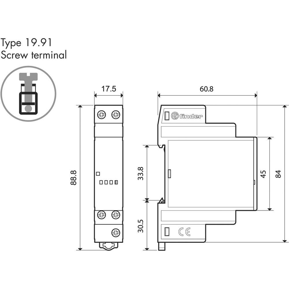 Finder Serie 19 – Interfaccia modulare 12 V AC/corrente continua