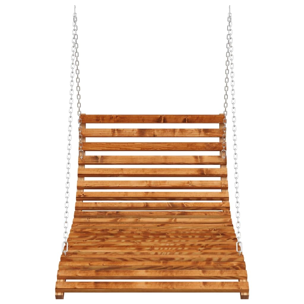 vidaXL Bugholz Bett-Schaukel Teak-Finish Massivholz Hängeschaukel Gartenliege Bett Sonnenliege Gartenschaukel Gartenmöbel 115x147x46cm