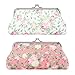 Oyachic 2 Packs Vintage Portemonnaie Floral Coin Purse Geldbörse Kiss Lock Wallet Spangenportemonnaie mit Clipverschluss Klickverschluss Geldbeutel (Weiß + Pink)