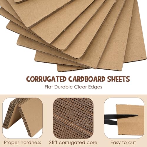 Image of Zonon 50 Pack Corrugated Cardboard Sheets Flat Hard Cardboard Inserts Classroom Supplies Flat Squares Separators for Shipping, Mailing, Packing, Art Projects, DIY Crafts (3 x 4.5 Inch,Brown)