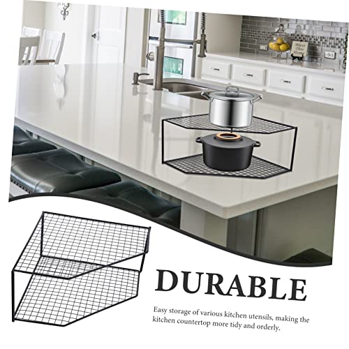 Multi-Function Two-Tier Kitchen Pot Storage Rack - Countertop for Pans Space-Saving Tiered Shelf Ideal Corner Shelf for Home & Kitchen nization - Image 3