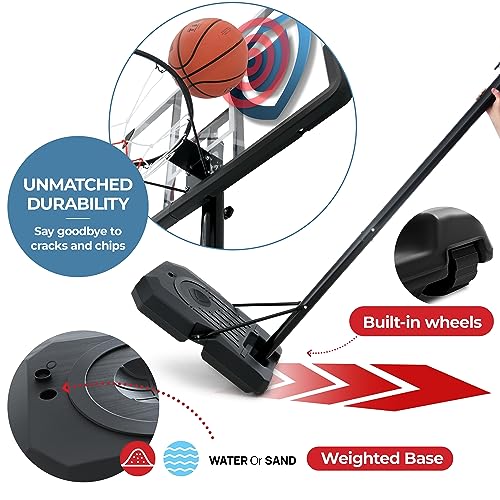 image for Play22 Portable Basketball Hoop 10 ft Adjustable - 44in Shatterproof B