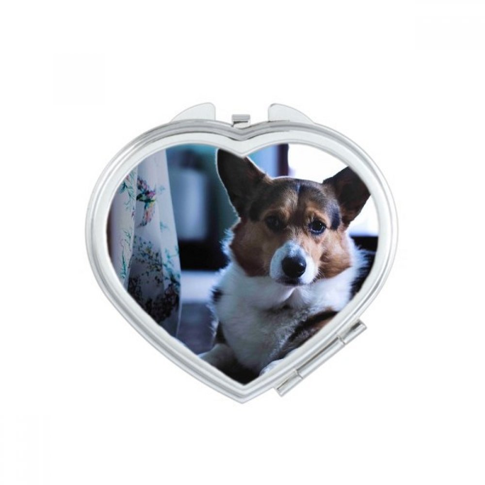 Miroir de poche chien mignon pour retouches maquillage rapides au bureau ou en voyage