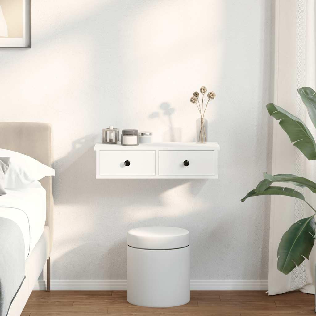 Estantería de pared con cajones de madera, mesita de noche flotante con espacio de almacenamiento para sala de estar y dormitorio, estante decorativo para decoración y fotografías