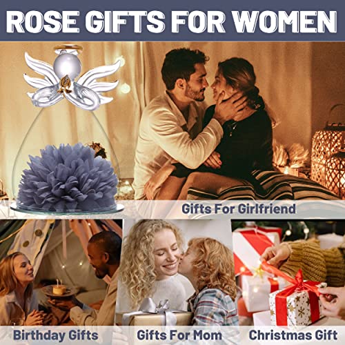 Elu Artificial Flowers Glass Angel Figurines, Birthday Gifts For Girlfriend Women Mom,Mothers Day Home Decor #TOP4