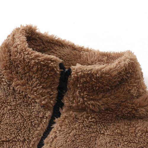 Girl Winter Keep Warm Coats Fuzzy Long Sleeve Windbreaker Jacket 2025 Fluffy Full Zipper Jackets Stand Collar Coat4