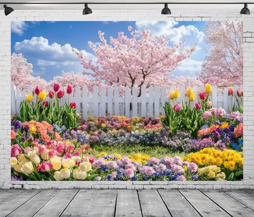 Fondo fotográfico Vinilo 7x5FT Jardín de Primavera miniatura 3
