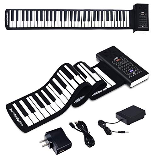 BABY JOY 61 Keys Roll Up Piano, Upgraded Electronic Piano Keyboard, Portable Piano