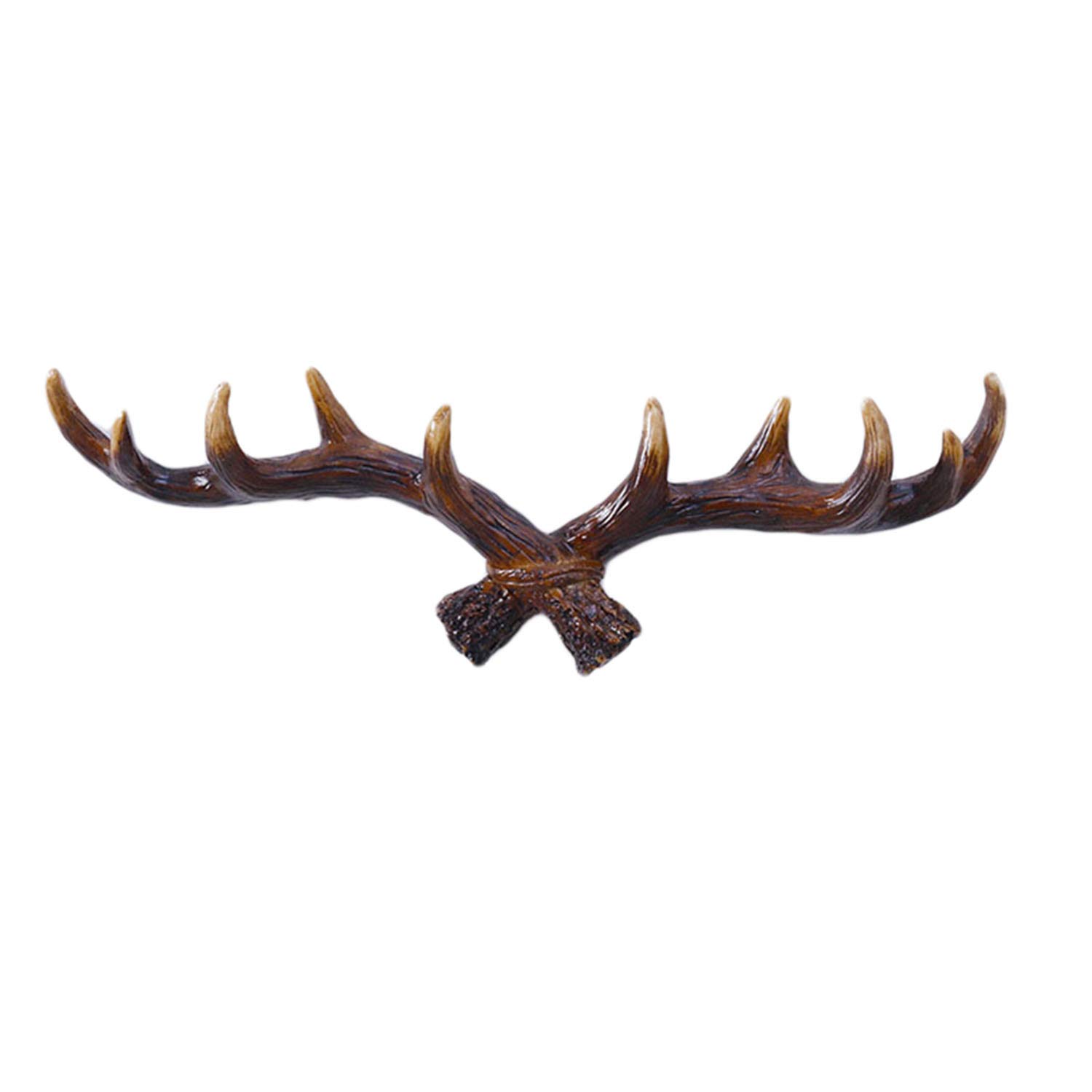IXMLDAXD Coat rack， 16" Rustic Resin Deer Antlers Wall Mounted Coat Hooks,Shabby Chic Rack, Key Holder, Hat Hanger