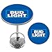 Bar Table - Bud Light Blue Bar Height Table with Adjustable Foot Rest and Acrylic Top - Garage, Bar, or Man Cave Decor by Trademark Gameroom