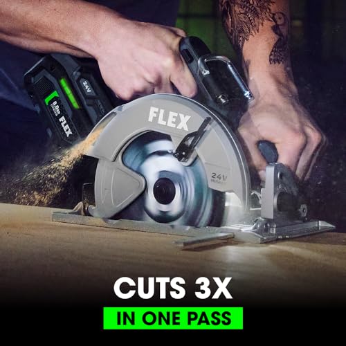 FLEX 24V Brushless Cordless 6-Tool Combo Kit: Hammer Drill, Hex Impact Driver, Circular Saw, Multi-Tool, Reciprocating Saw, Work Light with 2.5Ah, 5.0Ah Lithium Batteries and 160W Charger - FXM601-2B - Image 4