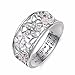 Angemiel 925 Sterling Silver Cubic Zirconia Flower Promise Ring for Women Jewelry Family Friend Love