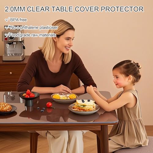 Nappe de table transparente TPU 135x228 cm 2 mm imperméable - 3