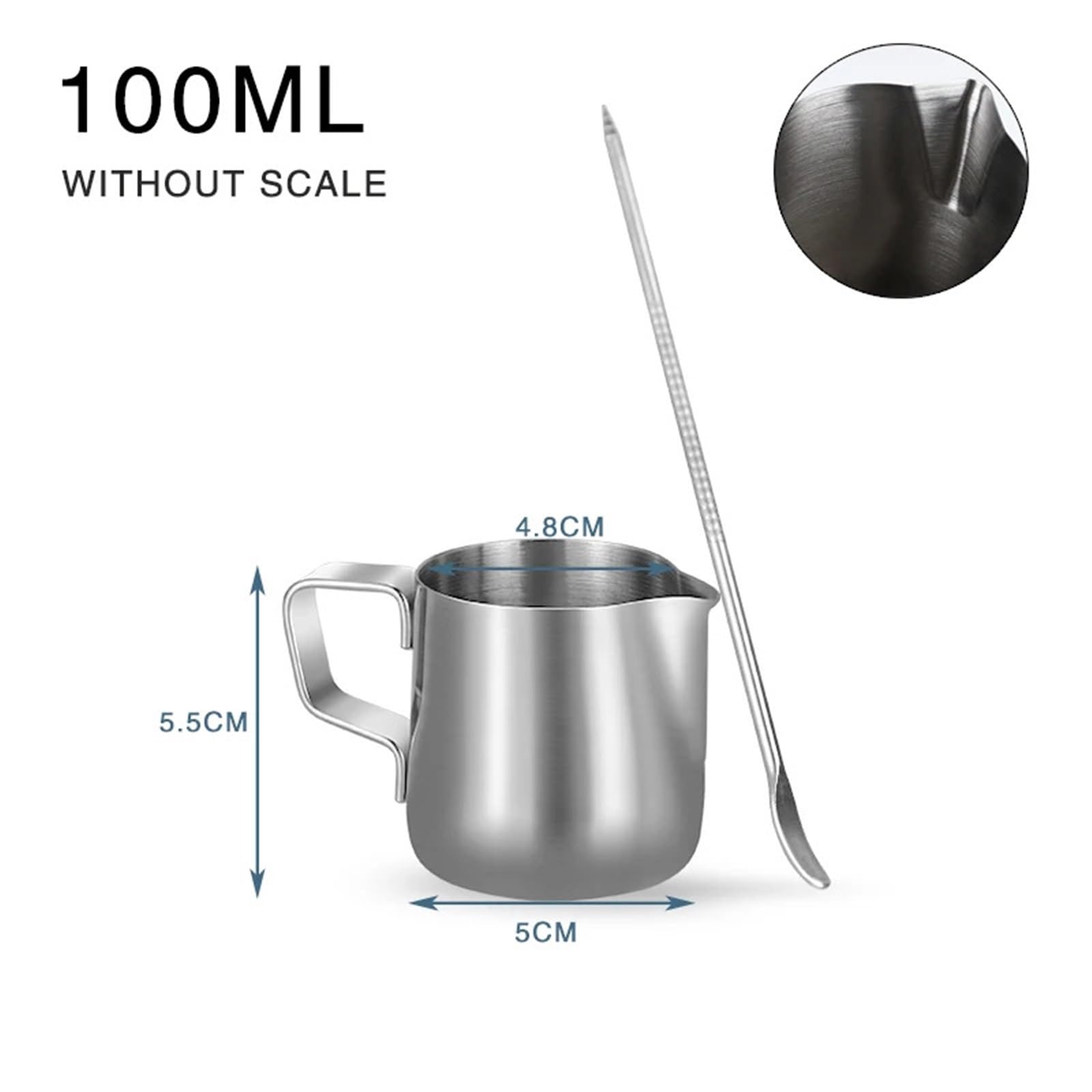 Jarra de Espumador leche, recipiente acero inoxidable 100ML, 350ML, 600ML, tazas café, Latte, Barista, Espresso, accesorio, 2 uds Para Espumar(600ML With Scale)
