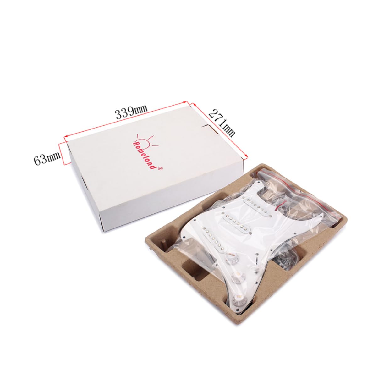 Kit Completo Chitarra Elettrica St Stile Con Accessori Ponte Tremolo Pickup Singoli e Controlli Volume Tono Facile Da Assemblare Colore Bianco
