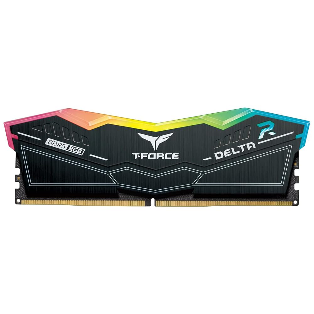 TeamGroup T-Force Delta RGB 16GB 5600MHz (5600MT/s) CL36 Black DDR5 Desktop Gaming Memory, Metal Heatsink, ARGB Sync, ECC, XMP 3.0/EXPO, Compatible With Intel/AMD CPU, High Performance Low Latency RAM