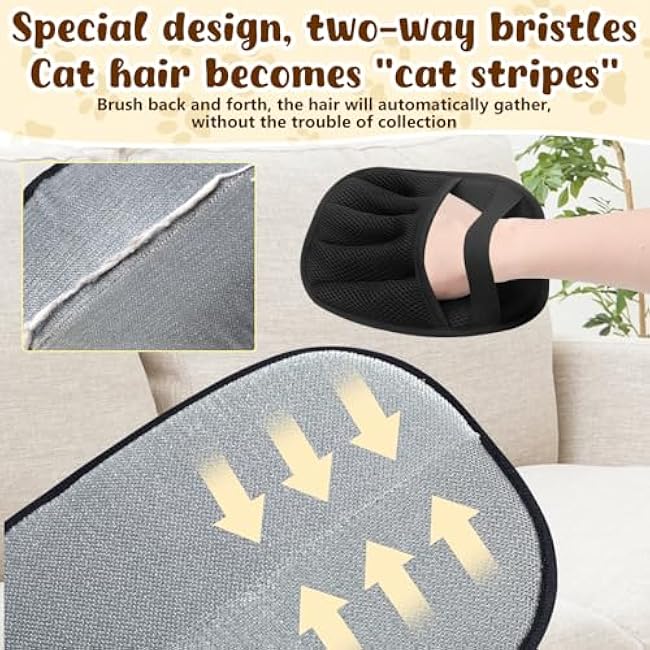 Pet Hair Remover Gloves,Electrostatic Removal for Pet Hair,Reusable Cat & Dog Grooming Gloves for Clothing/Couch/Furniture/Carpet/Car Seat(2Pcs)-JwGO0FI3