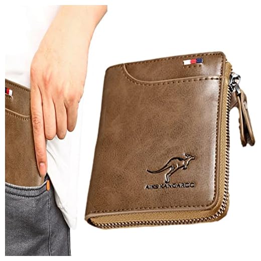 Carteira Masculina com Zíper,bloqueio RFID titular cartão crédito empresarial | bolsa couro genuíno RFID, carteira masculina multifuncional para carteira Uwariloy