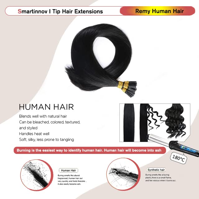 Miniatura 6 de Extensiones de cabello humano Remy con punta en I de 20 pulgadas, 50 hebras por paquete, extensiones de cabello con queratina preunida, extensiones