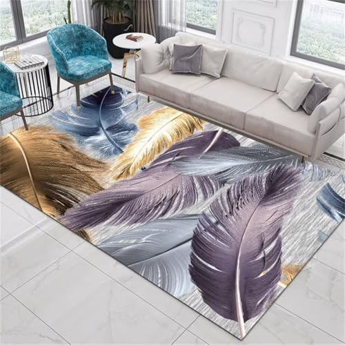 Tapis de salon facile a nettoyer lavable grand format gris