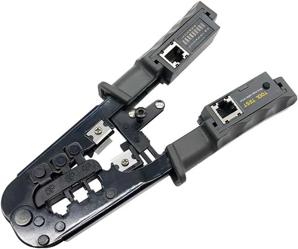 Crimper Network Cable Tester Cutting Tool for Cat7 Cat6 Cat5 RJ11 RJ12 RJ45 Crimper Metal Clip