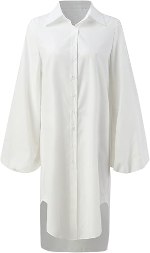 Miniatura 3 de Vestidos de verano para mujer, casual, maxi mujer, a la moda, blanco, con mangas abombadas, suelto, floral, vestido de verano para