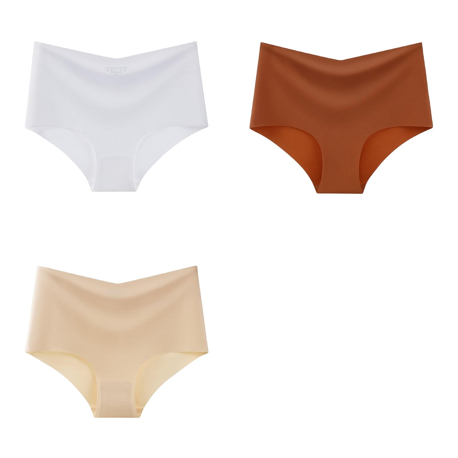 Mutande Donna Biancheria Intima Grande A Vita Alta con Copertura Mezza Anca E Slip da Donna in Seta di Ghiaccio Ad Alta Fessura 3 Confezioni-H-2Xl 63-72,5 kg