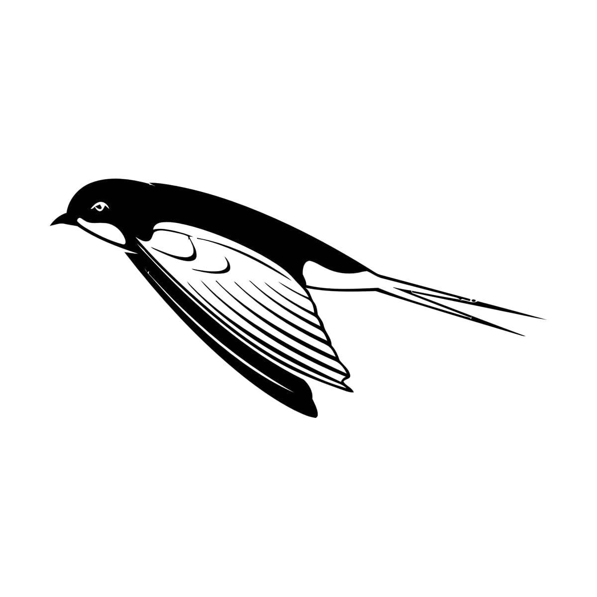 Songbird Bird Swallow Natural Home Wall Stickers Paster Paper 28x57.6cm Easy Installation Small Black — image 1