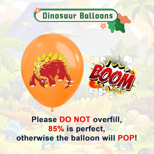 Image of 35 Pcs Dinosaur Balloons Party Decorations, 12 Inch Colorful dino balloons Theme Latex Balloon Bouquet for Kids Girls Boys for Birthday Party Supplies Decoration